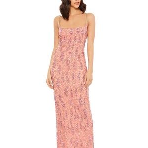 MAC DUGGAL 10696 Pink Sequin Slip Dress